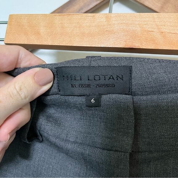 Nili Lotan Irene Wool Flare Leg Charcoal Dress Pants Size 6 - Picture 7 of 8